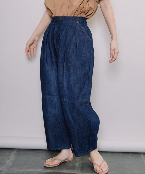 refinedworks（リファインドワークス）の「綿麻デニムエッグPT（デニムパンツ・レディース・インディゴブルー/ブルー・FREE）」の2枚目の写真