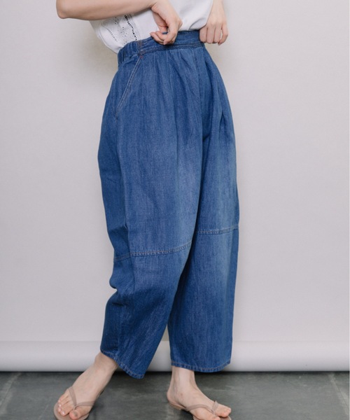 refinedworks（リファインドワークス）の「綿麻デニムエッグPT（デニムパンツ・レディース・インディゴブルー/ブルー・FREE）」の3枚目の写真