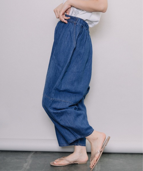 refinedworks（リファインドワークス）の「綿麻デニムエッグPT（デニムパンツ・レディース・インディゴブルー/ブルー・FREE）」の5枚目の写真