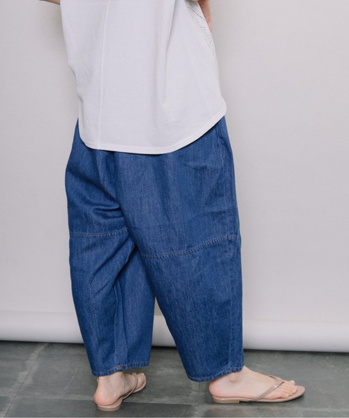 refinedworks（リファインドワークス）の「綿麻デニムエッグPT（デニムパンツ・レディース・インディゴブルー/ブルー・FREE）」の8枚目の写真