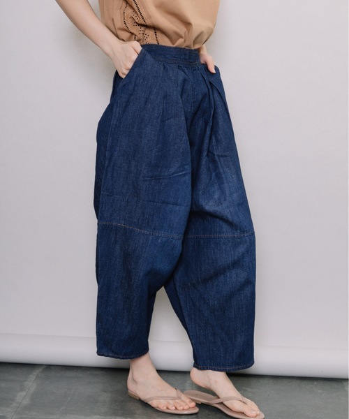 refinedworks（リファインドワークス）の「綿麻デニムエッグPT（デニムパンツ・レディース・インディゴブルー/ブルー・FREE）」の16枚目の写真