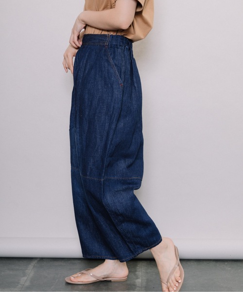 refinedworks（リファインドワークス）の「綿麻デニムエッグPT（デニムパンツ・レディース・インディゴブルー/ブルー・FREE）」の18枚目の写真