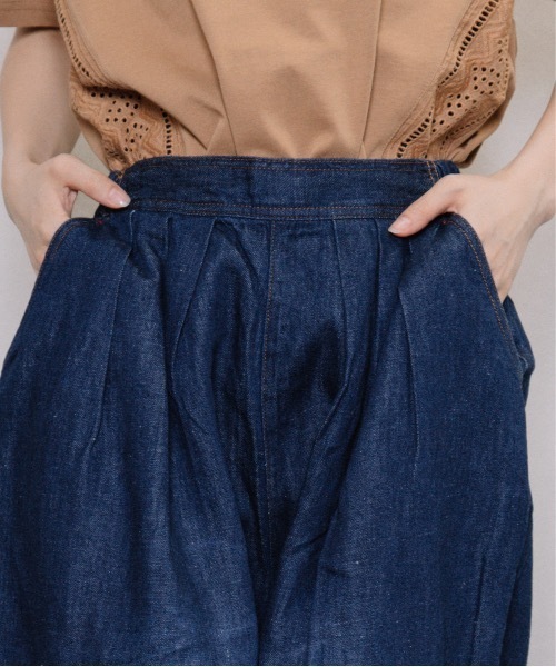 refinedworks（リファインドワークス）の「綿麻デニムエッグPT（デニムパンツ・レディース・インディゴブルー/ブルー・FREE）」の11枚目の写真