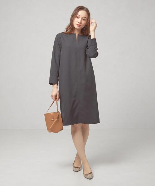 THE STATION STORE(ザ ステーション ストア)の「<closet story(クローゼットストーリー)> ツイル キーネック ワンピース -ウォッシャブル-(ワンピース・レディース・ライトグレー/ネイビー/ピンク・FREE)」の3枚目の写真