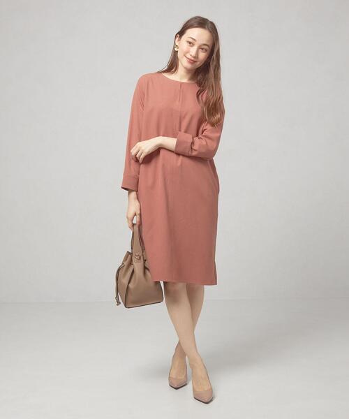 THE STATION STORE(ザ ステーション ストア)の「<closet story(クローゼットストーリー)> ツイル キーネック ワンピース -ウォッシャブル-(ワンピース・レディース・ライトグレー/ネイビー/ピンク・FREE)」の1枚目の写真