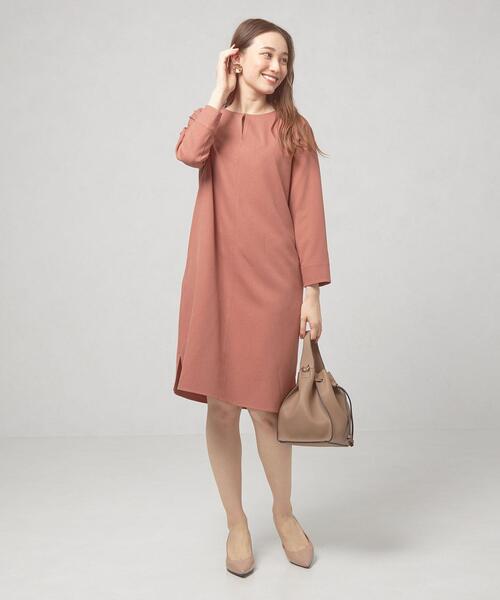 THE STATION STORE(ザ ステーション ストア)の「<closet story(クローゼットストーリー)> ツイル キーネック ワンピース -ウォッシャブル-(ワンピース・レディース・ライトグレー/ネイビー/ピンク・FREE)」の4枚目の写真