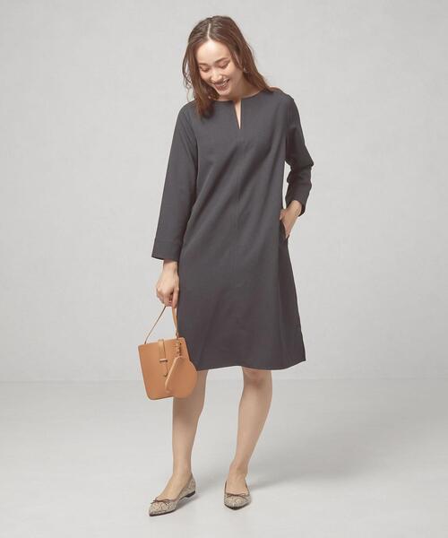THE STATION STORE(ザ ステーション ストア)の「<closet story(クローゼットストーリー)> ツイル キーネック ワンピース -ウォッシャブル-(ワンピース・レディース・ライトグレー/ネイビー/ピンク・FREE)」の8枚目の写真