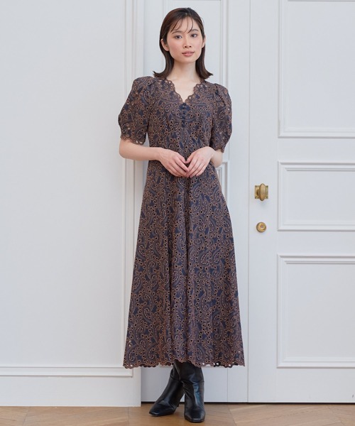 セール バイカラーペイズリーｖネックワンピース ワンピース Anayi アナイ のファッション通販 Zozotown