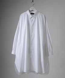 ロングシルエットブロード長袖シャツ/オーバーサイズシャツ