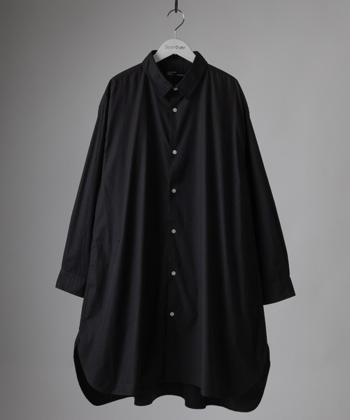 SlashDate(スラッシュデイト)の「ロングシルエットブロード長袖シャツ/オーバーサイズシャツ(シャツ/ブラウス・メンズ・ホワイト/ブラック/ベージュ/ストライプ/ブルー/グリーン・M/L)」の3枚目の写真