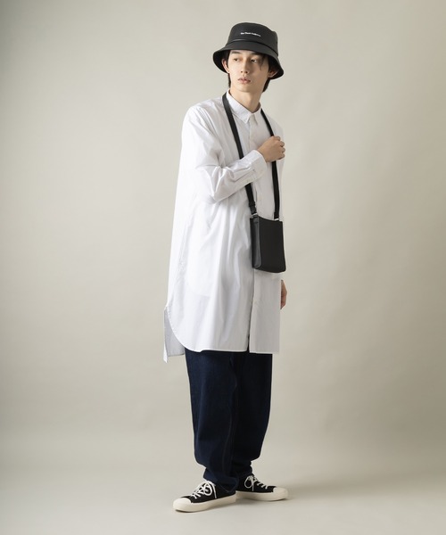 SlashDate(スラッシュデイト)の「ロングシルエットブロード長袖シャツ/オーバーサイズシャツ(シャツ/ブラウス・メンズ・ホワイト/ブラック/ベージュ/ストライプ/ブルー/グリーン・M/L)」の8枚目の写真