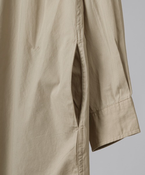 SlashDate(スラッシュデイト)の「ロングシルエットブロード長袖シャツ/オーバーサイズシャツ(シャツ/ブラウス・メンズ・ホワイト/ブラック/ベージュ/ストライプ/ブルー/グリーン・M/L)」の14枚目の写真