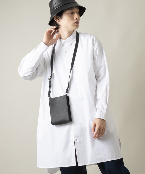 SlashDate(スラッシュデイト)の「ロングシルエットブロード長袖シャツ/オーバーサイズシャツ(シャツ/ブラウス・メンズ・ホワイト/ブラック/ベージュ/ストライプ/ブルー/グリーン・M/L)」の16枚目の写真