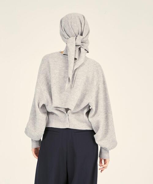 BRACTMENT（ブラクトメント）の「＜BRACTMENT(ブラクトメント)＞BM Wスカーフ付きクロップド プルオーバー（ニット/セーター・レディース・ライトグレー/ベージュ・FREE）」の10枚目の写真
