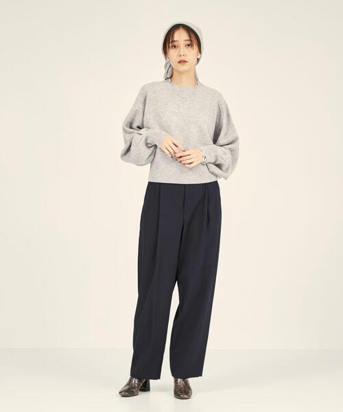 BRACTMENT（ブラクトメント）の「＜BRACTMENT(ブラクトメント)＞BM Wスカーフ付きクロップド プルオーバー（ニット/セーター・レディース・ライトグレー/ベージュ・FREE）」の14枚目の写真