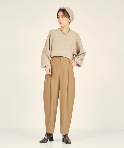 BRACTMENT（ブラクトメント）の「＜BRACTMENT(ブラクトメント)＞BM Wスカーフ付きクロップド プルオーバー（ニット/セーター・レディース・ライトグレー/ベージュ・FREE）」の4枚目の写真