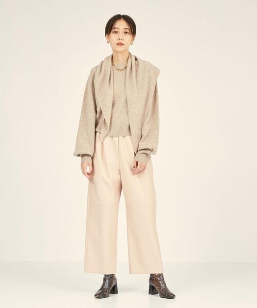 BRACTMENT（ブラクトメント）の「＜BRACTMENT(ブラクトメント)＞BM Wスカーフ付きクロップド プルオーバー（ニット/セーター・レディース・ライトグレー/ベージュ・FREE）」の9枚目の写真