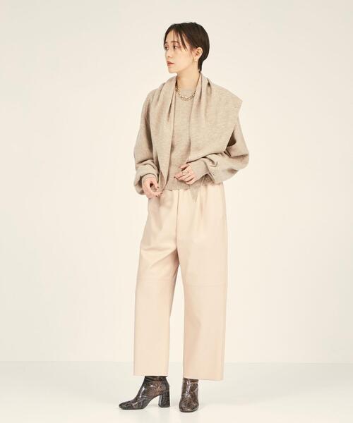 BRACTMENT（ブラクトメント）の「＜BRACTMENT(ブラクトメント)＞BM Wスカーフ付きクロップド プルオーバー（ニット/セーター・レディース・ライトグレー/ベージュ・FREE）」の11枚目の写真