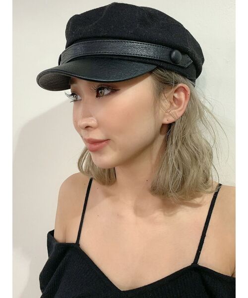 GYDA(ジェイダ)の「ベルトデザインマリンキャップ(キャップ・レディース・グレー/ブラック・FREE)」の3枚目の写真