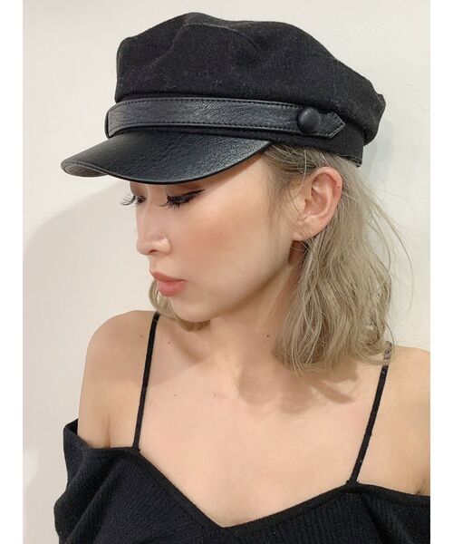 GYDA(ジェイダ)の「ベルトデザインマリンキャップ(キャップ・レディース・グレー/ブラック・FREE)」の4枚目の写真