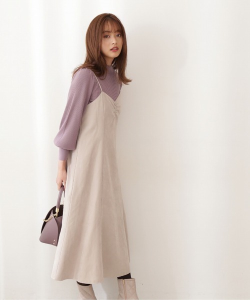 PROPORTION BODY DRESSING(プロポーションボディドレッシング)の「ピーチ起毛キャミワンピ / 1211240915(ワンピース・レディース・ダークグレー/ベージュ・SMALL/MEDIUM)」の2枚目の写真