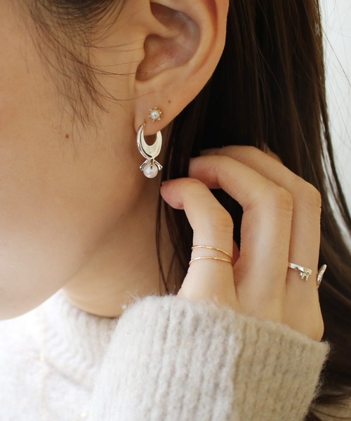 e.m.（イーエム）の「Pull top Pearl Pierce（ピアス（片耳用）・レディース・シルバー・FREE）」の18枚目の写真