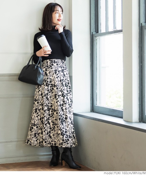 coca（coca）（コカ）の「＼＼新色登場／／花柄フレアスカート（スカート・レディース・ホワイト/ブラウン/ベージュ/ライトブルー/ブラック・M/L）」の10枚目の写真