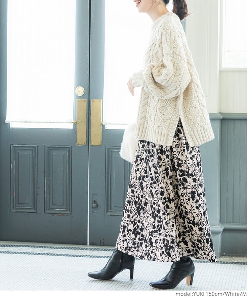 coca（coca）（コカ）の「＼＼新色登場／／花柄フレアスカート（スカート・レディース・ホワイト/ブラウン/ベージュ/ライトブルー/ブラック・M/L）」の11枚目の写真