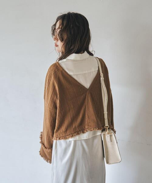coen(コーエン)の「【WEB限定】ボヘミアンをほんのり醸し出す。2WAYフリンジプルオーバー(その他トップス・レディース・オフホワイト/ブラウン・FREE)」の5枚目の写真