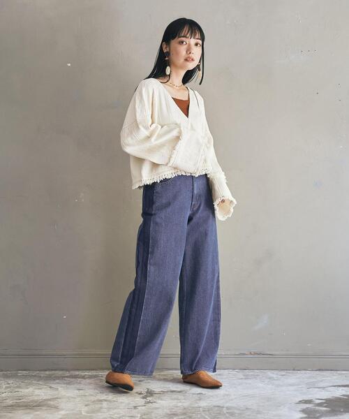 coen(コーエン)の「【WEB限定】ボヘミアンをほんのり醸し出す。2WAYフリンジプルオーバー(その他トップス・レディース・オフホワイト/ブラウン・FREE)」の7枚目の写真