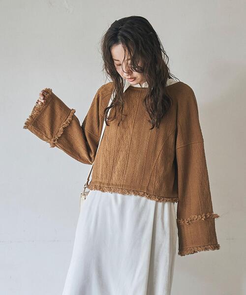 coen(コーエン)の「【WEB限定】ボヘミアンをほんのり醸し出す。2WAYフリンジプルオーバー(その他トップス・レディース・オフホワイト/ブラウン・FREE)」の8枚目の写真