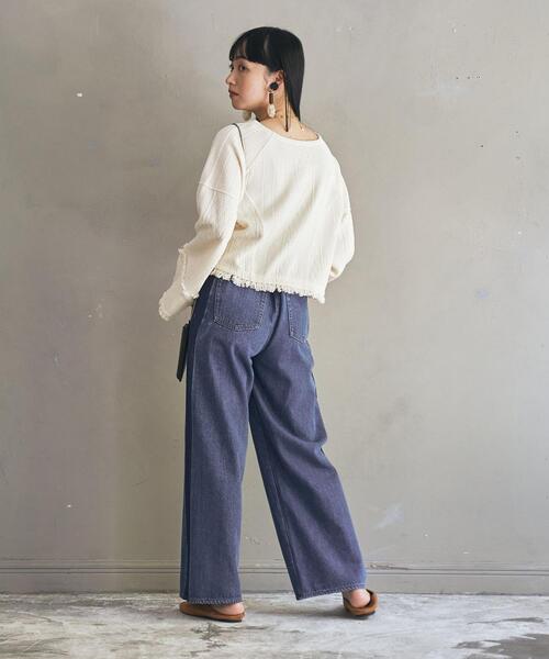 coen(コーエン)の「【WEB限定】ボヘミアンをほんのり醸し出す。2WAYフリンジプルオーバー(その他トップス・レディース・オフホワイト/ブラウン・FREE)」の9枚目の写真