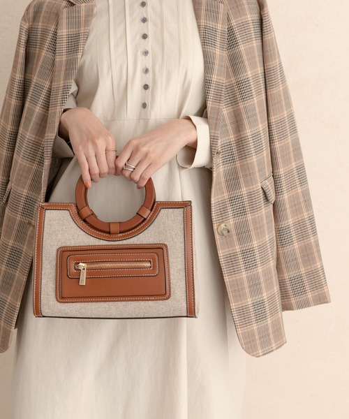 RODE SKO（ロデスコ）の「ツイードコンビトートバッグ（トートバッグ・レディース・ブラウン・ONE）」の2枚目の写真