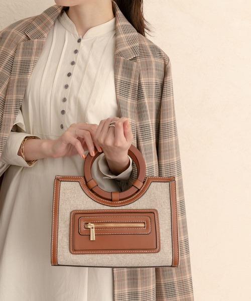 RODE SKO（ロデスコ）の「ツイードコンビトートバッグ（トートバッグ・レディース・ブラウン・ONE）」の3枚目の写真