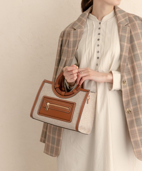 RODE SKO（ロデスコ）の「ツイードコンビトートバッグ（トートバッグ・レディース・ブラウン・ONE）」の4枚目の写真