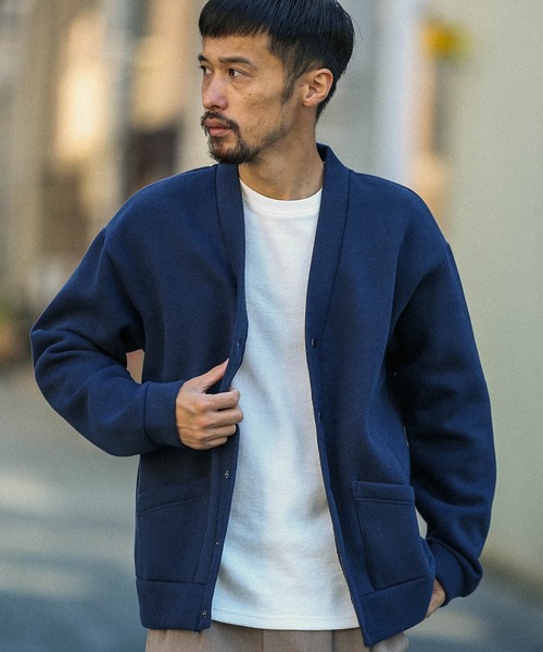 URBAN RESEARCH Sonny Label(アーバンリサーチサニーレーベル)の「スウェットリラックスカーディガン(カーディガン/ボレロ・メンズ・ネイビー/キャメル/アイボリー・LARGE/MEDIUM)」の3枚目の写真