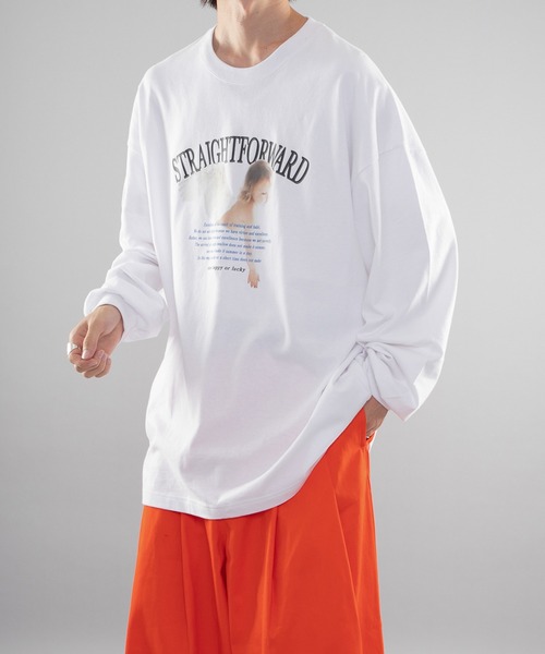 kutir(クティール)の「天使イラストプリントロンT(Tシャツ/カットソー・メンズ・ホワイト/チャコールグレー・LARGE/MEDIUM)」の9枚目の写真