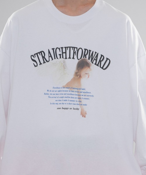 kutir(クティール)の「天使イラストプリントロンT(Tシャツ/カットソー・メンズ・ホワイト/チャコールグレー・LARGE/MEDIUM)」の7枚目の写真