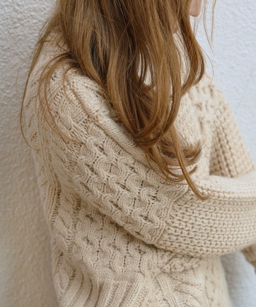 Bab（バブ）の「パッチワークボリューム　ニット（ニット/セーター・レディース・ダークグリーン/ブラウン/アイボリー・FREE）」の16枚目の写真