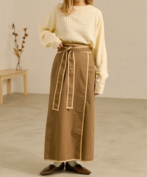 Ambre Neige(アンブルネージュ)の「ホソケーブルニット/【WEB/EC限定商品】(ニット/セーター・レディース・アイボリー/モカ・FREE)」の16枚目の写真