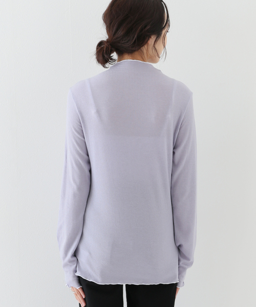 SLOBE IENA（スローブイエナ）の「ウールメローリブプルオーバー◆（Tシャツ/カットソー・レディース・アイボリー/ブルー系その他・FREE）」の15枚目の写真