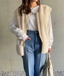 JUNOAH | リバーシブルキルティングボアベスト(ベスト)