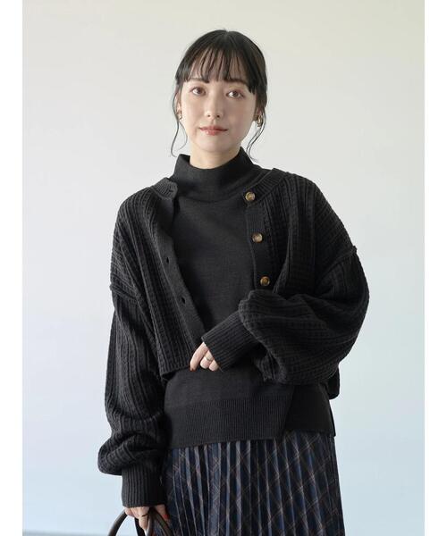 earth music&ecology（アースミュージックアンドエコロジー）の「SET2点ショートカーディガン+ニットプルオーバー＊（ニット/セーター・レディース・サックスブルー/ホワイト系その他2/ブラック・FREE）」の10枚目の写真