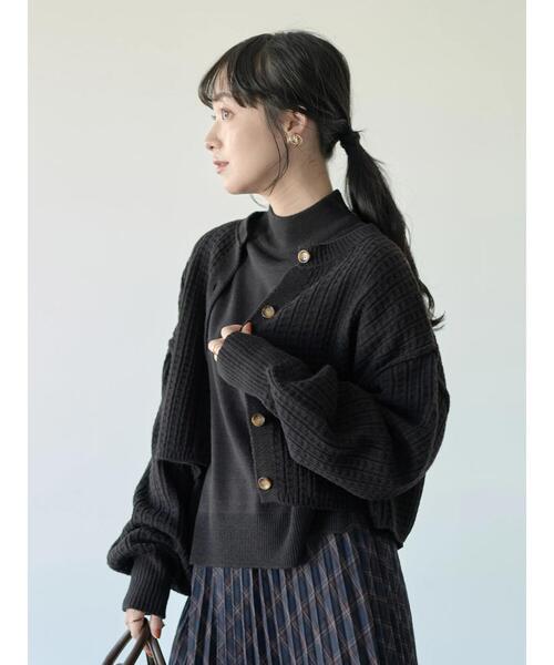 earth music&ecology（アースミュージックアンドエコロジー）の「SET2点ショートカーディガン+ニットプルオーバー＊（ニット/セーター・レディース・サックスブルー/ホワイト系その他2/ブラック・FREE）」の11枚目の写真