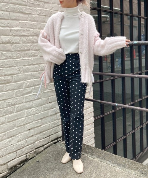 one after another NICE CLAUP（ワンアフターアナザーナイスクラップ）の「スペースダイの編み上げがアクセント！前後２Wayニットカーディガン（ニット/セーター・レディース・アイボリー/ブラック/ブルーグレー/ライトピンク・FREE）」の20枚目の写真
