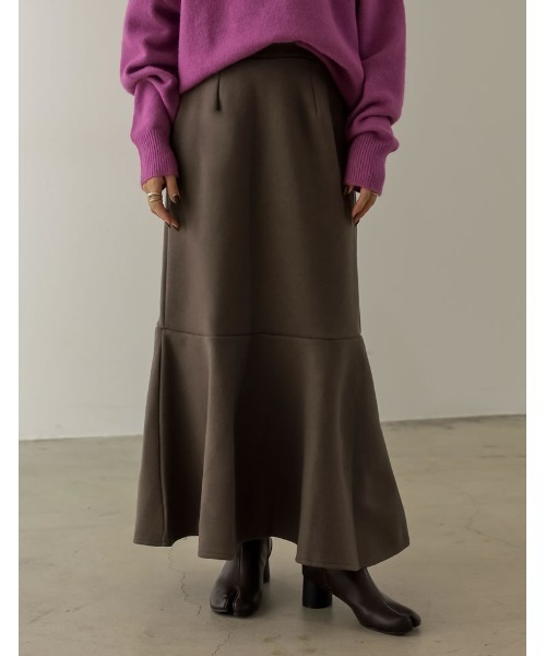 Re:EDIT（リエディ）の「[低身長/高身長サイズ有]軽くて暖かいリサイクルストレッチ起毛圧縮ニットソーマーメイドスカート（スカート・レディース・ピンク/ブルー/パープル/ベージュ/グレー系その他/ブラック・TALL/MEDIUM/LARGE/SHORT）」の3枚目の写真