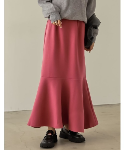 Re:EDIT（リエディ）の「[低身長/高身長サイズ有]軽くて暖かいリサイクルストレッチ起毛圧縮ニットソーマーメイドスカート（スカート・レディース・ピンク/ブルー/パープル/ベージュ/グレー系その他/ブラック・TALL/MEDIUM/LARGE/SHORT）」の6枚目の写真