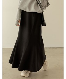 Re:EDIT | [低身長/高身長サイズ有]軽くて暖かいリサイクルストレッチ起毛圧縮ニットソーマーメイドスカート(スカート)