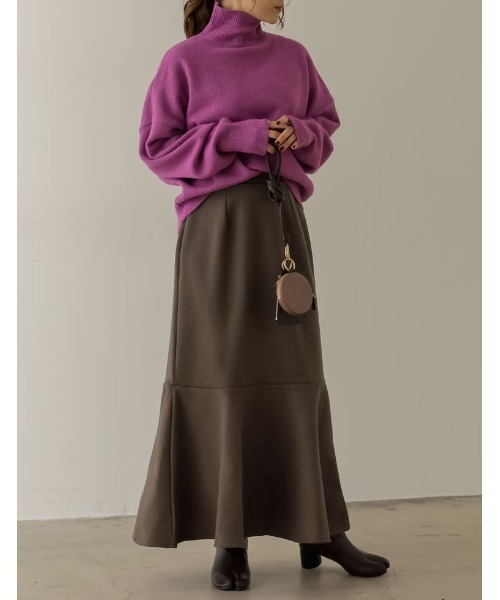 Re:EDIT（リエディ）の「[低身長/高身長サイズ有]軽くて暖かいリサイクルストレッチ起毛圧縮ニットソーマーメイドスカート（スカート・レディース・ピンク/ブルー/パープル/ベージュ/グレー系その他/ブラック・TALL/MEDIUM/LARGE/SHORT）」の22枚目の写真