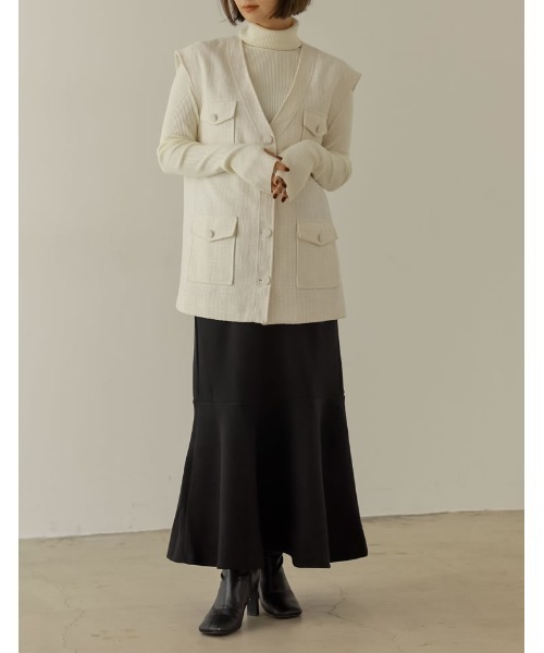 Re:EDIT（リエディ）の「[低身長/高身長サイズ有]軽くて暖かいリサイクルストレッチ起毛圧縮ニットソーマーメイドスカート（スカート・レディース・ピンク/ブルー/パープル/ベージュ/グレー系その他/ブラック・TALL/MEDIUM/LARGE/SHORT）」の17枚目の写真